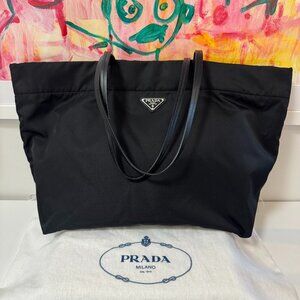 Prada Re-Nylon and Saffiano Leather Tote Bag